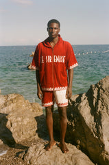 'Le Sirenuse' Late Checkout Cabana Shorts (Red)