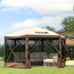 6-Sided Pop-Up Gazebo Screen Tent | Mesh Canopy Shelter for Camping & Backyard