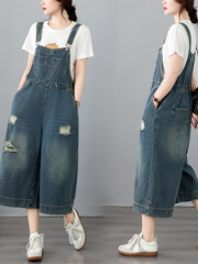 Confidence-Boosting Weekend Denim Overalls with Wide-Leg Crop and Effortless Fit