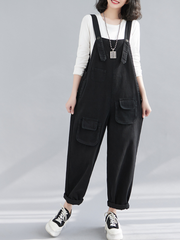 Relaxed Denim Bib Overalls - All Day Comfort | Eva Trends