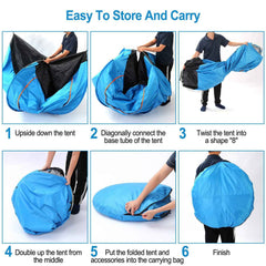 Pop-Up Camping Tent – 3-4 Person, Instant Setup with Mosquito Net & Carry Bag