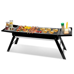 Foldable Charcoal BBQ Grill with Pullout Ash Drawer Tray