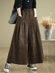 Women's Modern and Functional Brown Wide Leg Pocket Style Bottom