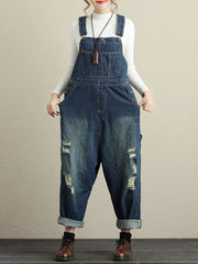 Ripped Denim Casual Overall Dungarees | Eva Trends