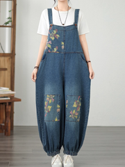 Relaxed Women's Summer Loose Printed Dungarees | EvaTrends