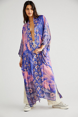 Chic Floral Belt Women's Silk Kimono | Eva Trends
