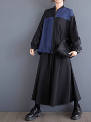 Women’s Classic Winter Warm Stand Collar Black Jacket Top
