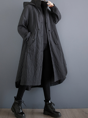 Women’s Stylish & Fashionable Winter Grey Hooded Coat