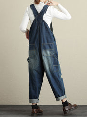 Ripped Denim Casual Overall Dungarees | Eva Trends
