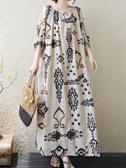 Women's Summer Beautiful Ethnic Style Printed Kaftan Dress