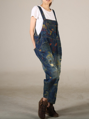 Elegant Women's Boho Denim Cotton Overall Dungarees | Eva Trends