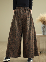 Women's Modern and Functional Brown Wide Leg Pocket Style Bottom