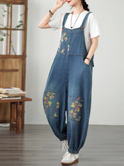 Relaxed Women's Summer Loose Printed Dungarees | EvaTrends