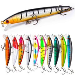 22-Piece Hard & Soft Fishing Lure Set – Popper, Minnow, Frog, VIB, Pencil, 100mm