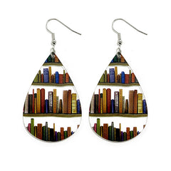 Classic Droplet Splice Bookcase Acrylic Earrings