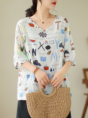 Artistic Soul Women's Letter Printing Tops