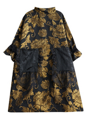 Women's Double-Layer Flower Front Pockets Midi dress