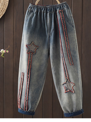 Women's Summer Stylish Edge Patchwork Versatile Loose Bottom