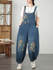 Relaxed Women's Summer Loose Printed Dungarees | EvaTrends
