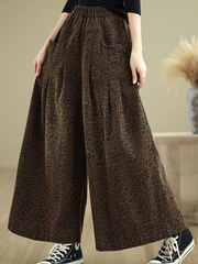 Women's Modern and Functional Brown Wide Leg Pocket Style Bottom