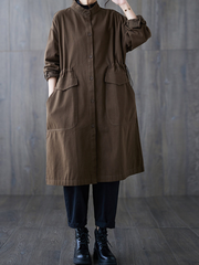 Women's Trendy Lightweight Buttons & Pockets Coat