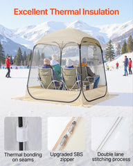 Clear Bubble Pod Tent | 63x63" Pop-Up Igloo Shelter for 2-4 People | Camping & Fishing