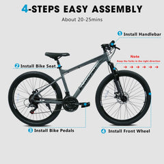 26" All-Terrain Mountain Bike | 21-Speed, Mechanical Disc Brakes & Front Suspension