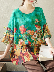 Women’s Stylish Printed Round Neck Fashionable Tops