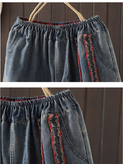 Women's Summer Stylish Edge Patchwork Versatile Loose Bottom