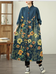 Women's Summer Patchwork Printed Casual Loose Denim Coat
