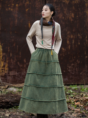 Women's Everyday Style Retro Side Pockets Skirt