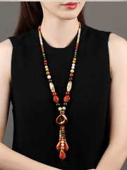 Women's Summer Boho Chic Crystal Pendant Necklace