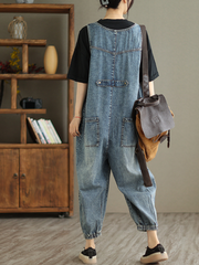 Trendy Women's Denim High Waist Jumpsuit | Eva Trends