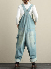Ripped Denim Casual Overall Dungarees | Eva Trends