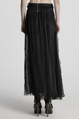 Black Buckle Split Women's Gothic Skirt