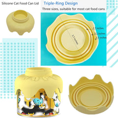 Cat Birthday Party Supplies Cat Birthday Cake Bowl Includes Cat Slow Feeder Bowl Cat Food Bowl Pet Food Can Cover Silicone Can Lids Cat Feeding Spoon