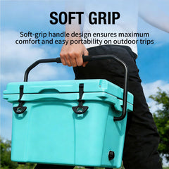 25QT Rotomolded Hard Cooler | 5-Day Ice Retention, Bottle Opener & Cup Holder