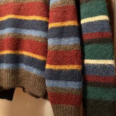 American-style Vintage Premium Striped Crewneck Sweater