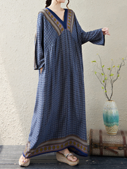 Boho Chic Printed Kaftan Dress for Effortless Summer Style