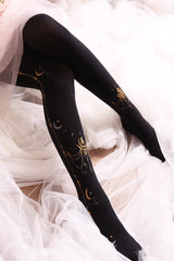 Black Hot Stamping Print Sweet Lolita Pantyhose 13 Styles