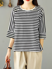 Women's Trendy ideal for Casual Days Striped T-Shirt Top