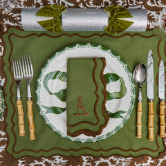Green & Chocolate Katherine Napkins (Set of 4)