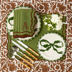 Green & Chocolate Katherine Napkins (Set of 4)