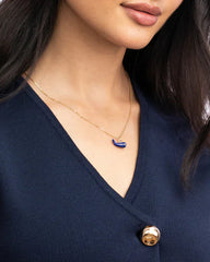Lapis Migrating Whale Charm Necklace
