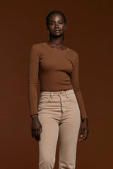 Long Sleeve Ribbed Crewneck Bodysuit