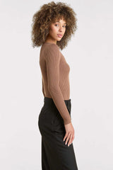Sweetheart Sweater Bodysuit | Chocolate