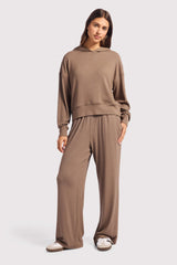 Slinky Rib Hoodie | Mocha