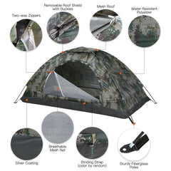 1-2 Person Ultralight Camping Tent – Single Layer, 850g, UV Coating, Quick Setup