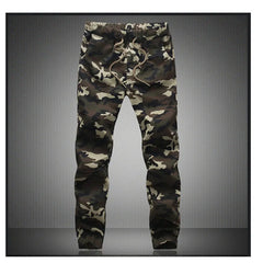Men's Camo Jogger Cargo Pants – Cotton, Drawstring, Loose Fit, 4 Colors, M-5XL
