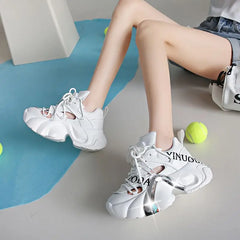 Breathable Tenis Feminino Casual Running Sports Summer Platform Thick Rubber Sole Shoe Pink Sneakers for Women